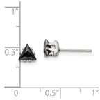 FJC Finejewelers Stainless Steel Polished Black Triangle CZ Stud Post Earrings 5 x 5 mm
