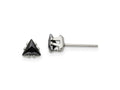 FJC Finejewelers Stainless Steel Polished Black Triangle CZ Stud Post Earrings 5 x 5 mm
