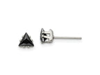FJC Finejewelers Stainless Steel Polished Black Triangle CZ Stud Post Earrings 5 x 5 mm