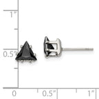 FJC Finejewelers Stainless Steel Polished Black Triangle CZ Stud Post Earrings 6 x 6 mm