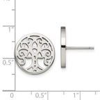 FJC Finejewelers Stainless Steel Button Polished Tree of Life Post Earrings 15 x 15 mm