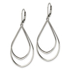 FJC Finejewelers Stainless Steel Polished Double Teardrop Dangle Leverback Earrings 56 x 23 mm