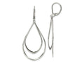 FJC Finejewelers Stainless Steel Polished Double Teardrop Dangle Leverback Earrings 56 x 23 mm