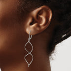 FJC Finejewelers Stainless Steel Polished Twist Dangle Leverback Earrings 55 x 13 mm