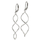 FJC Finejewelers Stainless Steel Polished Twist Dangle Leverback Earrings 55 x 13 mm
