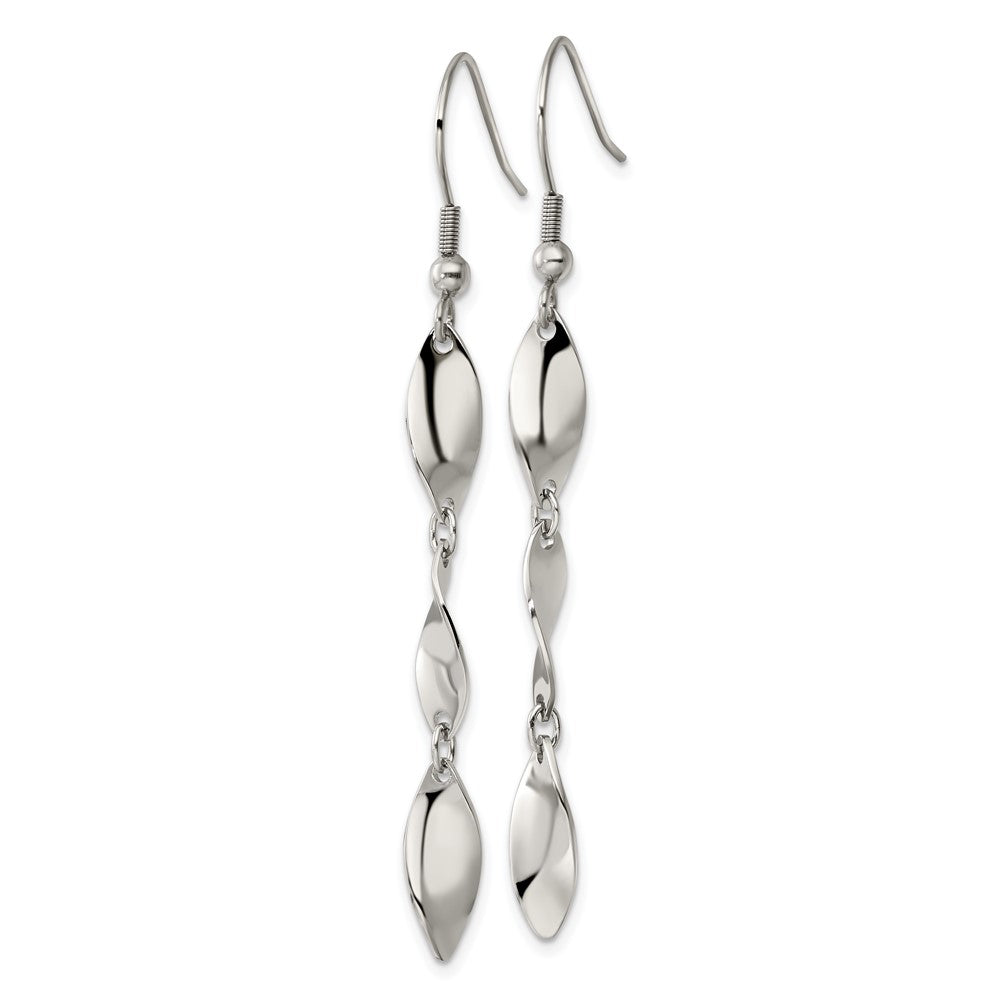 FJC Finejewelers Stainless Steel Polished Twisted Dangle Shepherd Hook Earrings 63 x 6 mm