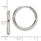 FJC Finejewelers Stainless Steel Polished 2mm Endless Hinged Hoops 18 mm x 19 mm