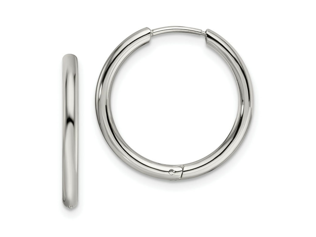 FJC Finejewelers Stainless Steel Polished 2mm Endless Hinged Hoops 18 mm x 19 mm