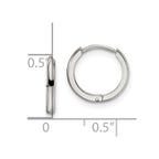 FJC Finejewelers Stainless Steel Polished 1.4mm Endless Hinged Hoops 11 mm x 11 mm