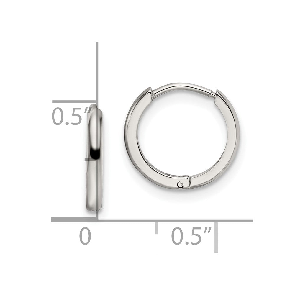 FJC Finejewelers Stainless Steel Polished 1.4mm Endless Hinged Hoops 11 mm x 11 mm