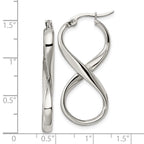 FJC Finejewelers Stainless Steel Polished Infinity Symbol Twist Hoop Earrings 36 x 17 mm