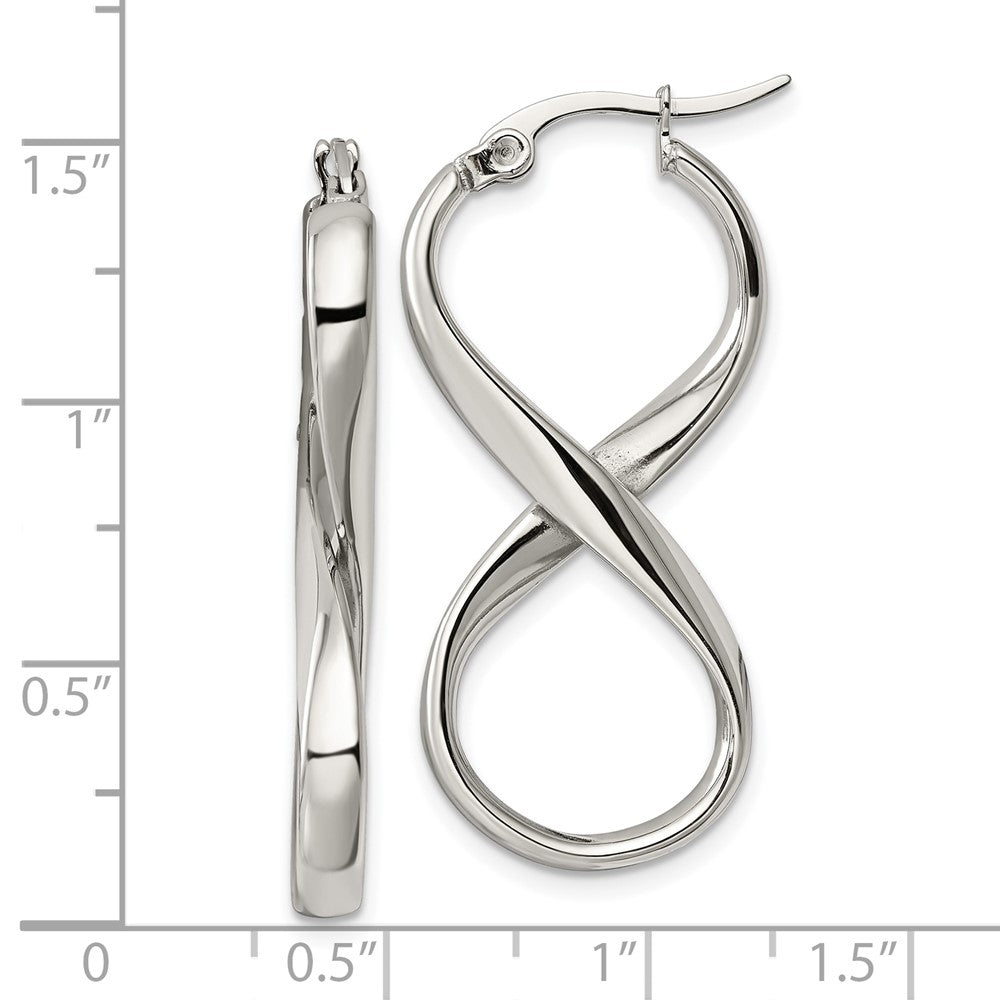 FJC Finejewelers Stainless Steel Polished Infinity Symbol Twist Hoop Earrings 36 x 17 mm