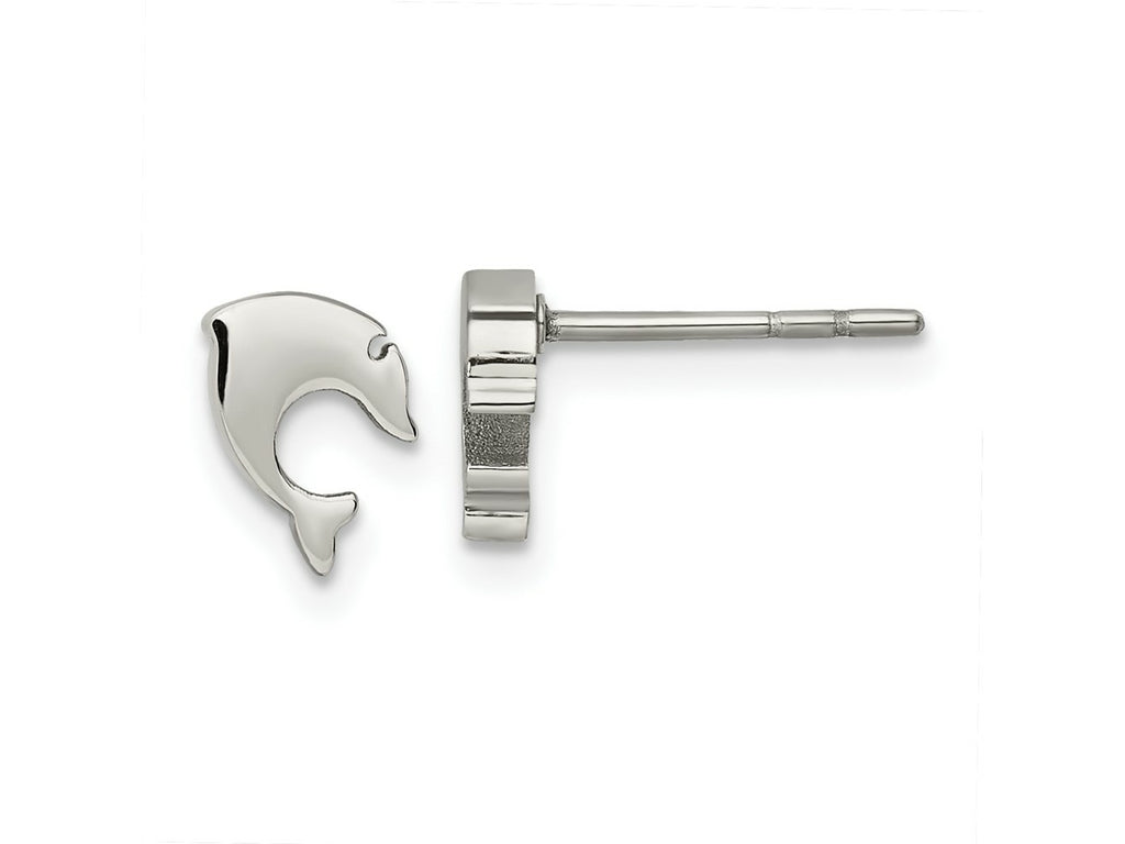 FJC Finejewelers Stainless Steel Button Polished Dolphin Post Earrings 6 x 6 mm