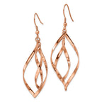 FJC Finejewelers Stainless Steel Polished Rose IP-plated Dangle Shepherd Hook Earrings 66 x 23 mm