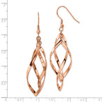 FJC Finejewelers Stainless Steel Polished Rose IP-plated Dangle Shepherd Hook Earrings 66 x 23 mm