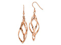 FJC Finejewelers Stainless Steel Polished Rose IP-plated Dangle Shepherd Hook Earrings 66 x 23 mm