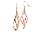 FJC Finejewelers Stainless Steel Polished Rose IP-plated Dangle Shepherd Hook Earrings 66 x 23 mm
