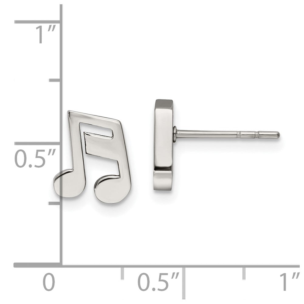 FJC Finejewelers Stainless Steel Button Polished Music Note Post Earrings 7 x 7 mm