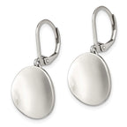 FJC Finejewelers Stainless Steel Polished Curved Disk Dangle Leverback Earrings 30 x 15 mm