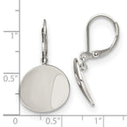 FJC Finejewelers Stainless Steel Polished Curved Disk Dangle Leverback Earrings 30 x 15 mm