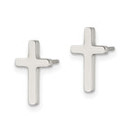 FJC Finejewelers Stainless Steel Button Polished Cross Post Earrings 11 x 6 mm
