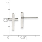 FJC Finejewelers Stainless Steel Button Polished Cross Post Earrings 11 x 6 mm