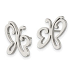 FJC Finejewelers Stainless Steel Button Polished Butterfly Post Earrings 13 x 11 mm