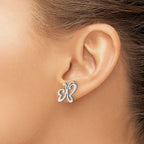 FJC Finejewelers Stainless Steel Button Polished Butterfly Post Earrings 13 x 11 mm