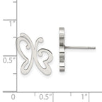 FJC Finejewelers Stainless Steel Button Polished Butterfly Post Earrings 13 x 11 mm