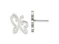 FJC Finejewelers Stainless Steel Button Polished Butterfly Post Earrings 13 x 11 mm