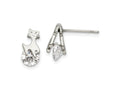 FJC Finejewelers Stainless Steel Button Polished with CZ Cat Post Earrings 12 x 5 mm
