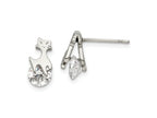 FJC Finejewelers Stainless Steel Button Polished with CZ Cat Post Earrings 12 x 5 mm