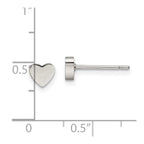 FJC Finejewelers Stainless Steel Button Polished Heart Post Earrings 5 x 4 mm