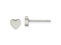 FJC Finejewelers Stainless Steel Button Polished Heart Post Earrings 5 x 4 mm