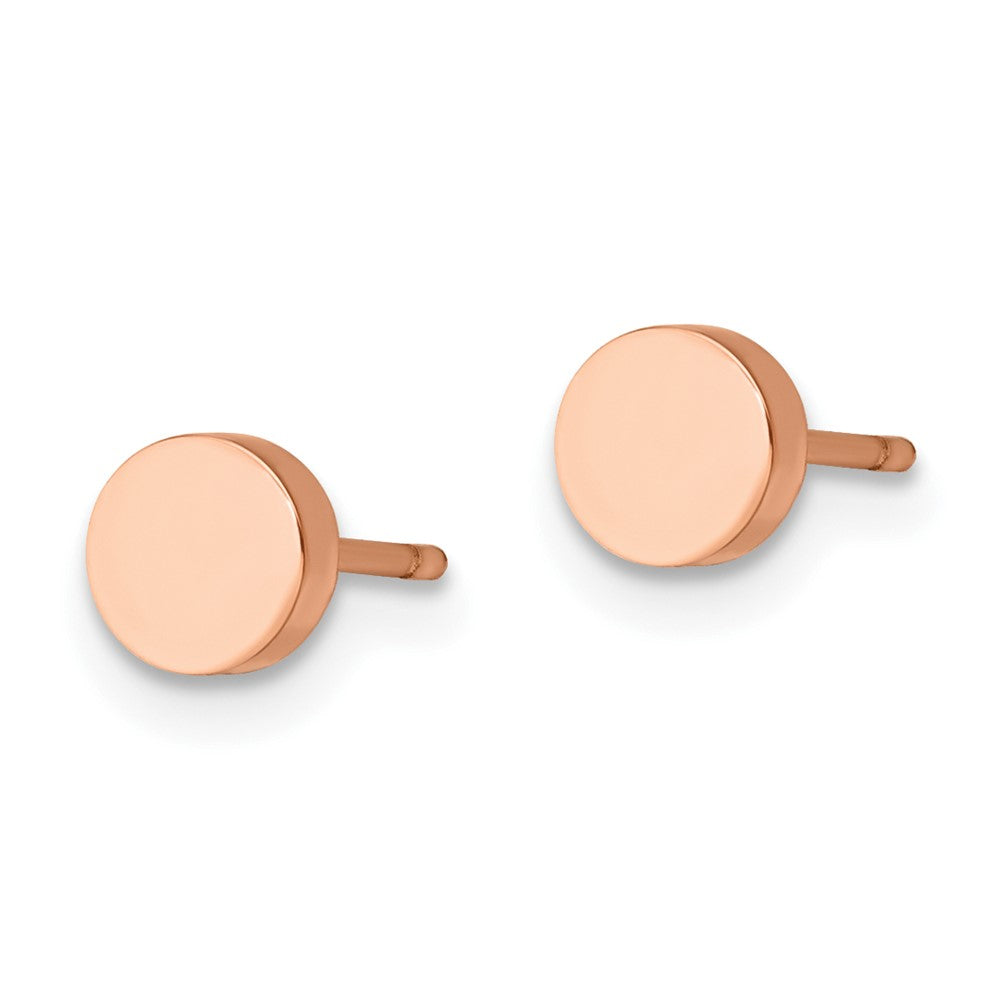 FJC Finejewelers Stainless Steel Button Polished Rose IP-plated Circle Post Earrings 4 x 4 mm