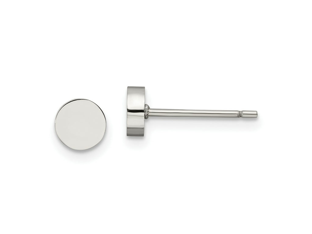 FJC Finejewelers Stainless Steel Button Polished Circle Post Earrings 4 x 4 mm