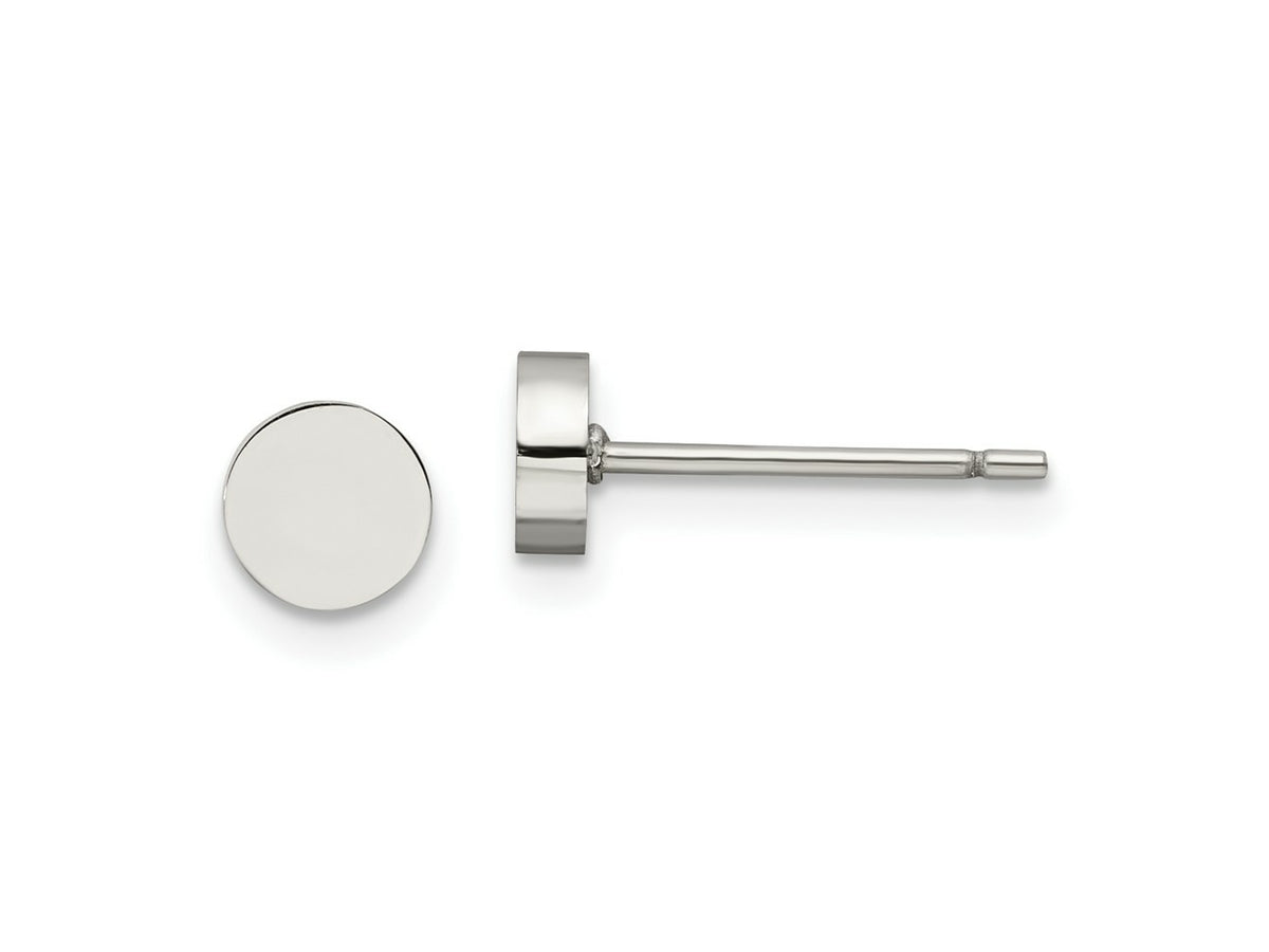 FJC Finejewelers Stainless Steel Button Polished Circle Post Earrings 4 x 4 mm