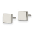FJC Finejewelers Stainless Steel Button Polished Square Post Earrings 4 x 4 mm