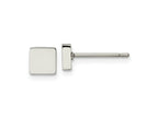 FJC Finejewelers Stainless Steel Button Polished Square Post Earrings 4 x 4 mm