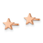 FJC Finejewelers Stainless Steel Button Polished Rose IP-plated Star Post Earrings 4 x 4 mm