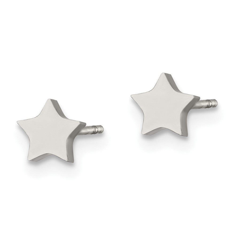 FJC Finejewelers Stainless Steel Button Polished Star Post Earrings 4 x 4 mm