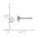 FJC Finejewelers Stainless Steel Button Polished Star Post Earrings 4 x 4 mm