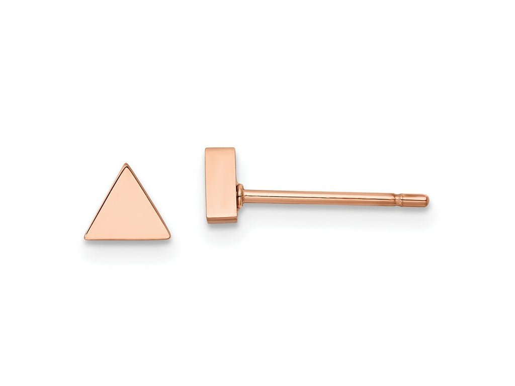 FJC Finejewelers Stainless Steel Button Polished Rose IP-plated Triangle Post Earrings 4 x 4 mm