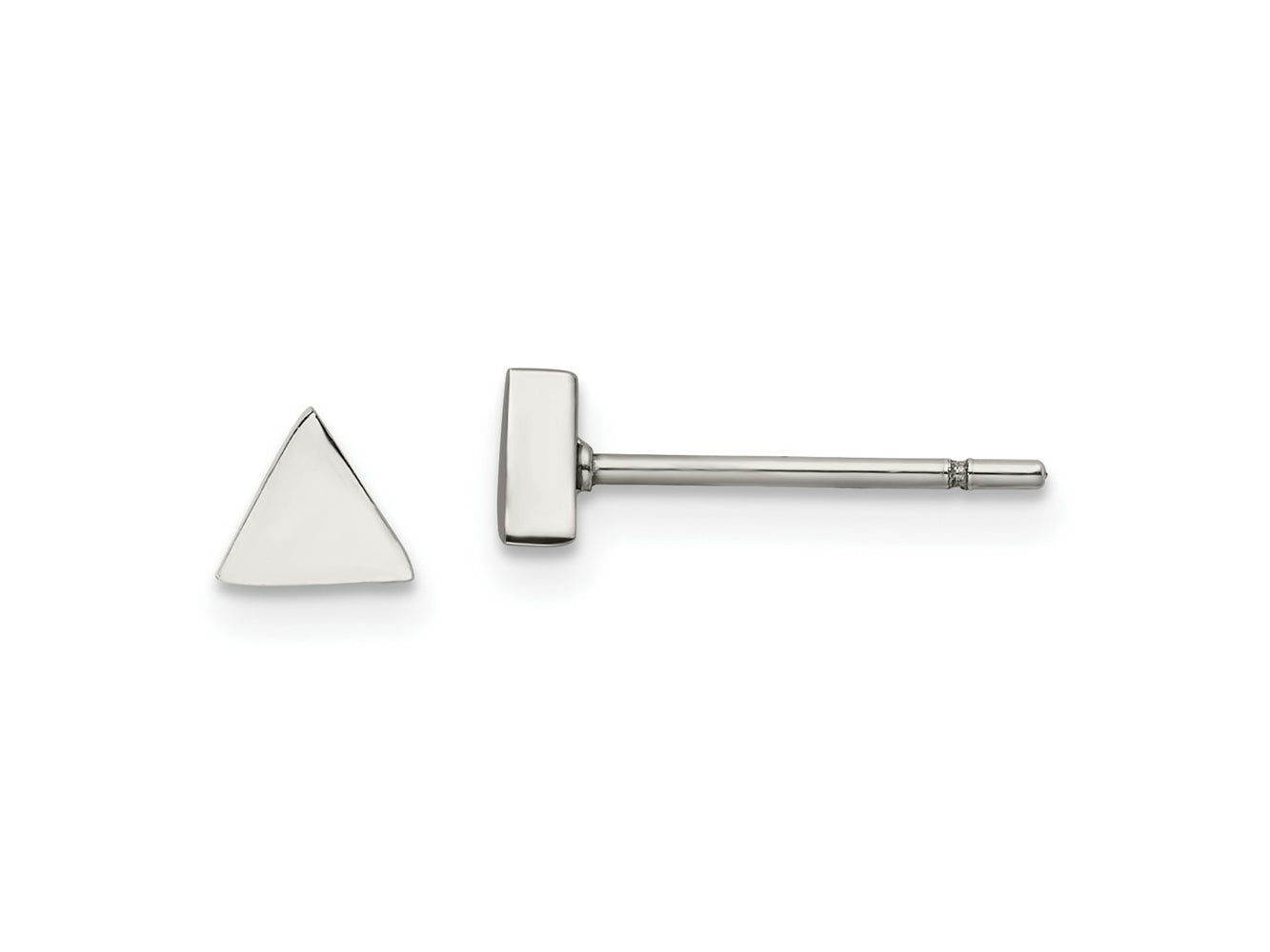 FJC Finejewelers Stainless Steel Button Polished Triangle Post Earrings 4 x 4 mm