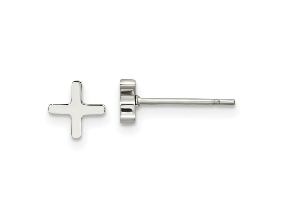 FJC Finejewelers Stainless Steel Button Polished X Post Earrings 6 x 5 mm