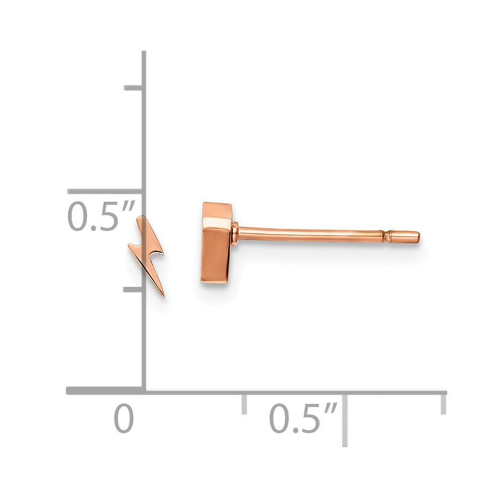 FJC Finejewelers Stainless Steel Button Polished Rose IP-plated Lightning Bolt Post Earrings 5 x 2 mm