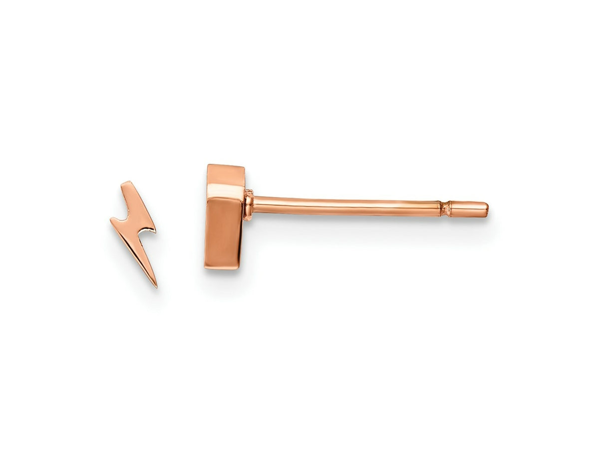 FJC Finejewelers Stainless Steel Button Polished Rose IP-plated Lightning Bolt Post Earrings 5 x 2 mm