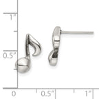 FJC Finejewelers Stainless Steel Button Polished Music Note Post Earrings 13 x 6 mm