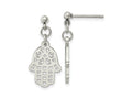 FJC Finejewelers Stainless Steel Polished Chamseh/Hamsa Post Dangle Earrings 26 x 12 mm