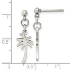 FJC Finejewelers Stainless Steel Polished Palm Tree Post Dangle Earrings 24 x 8 mm